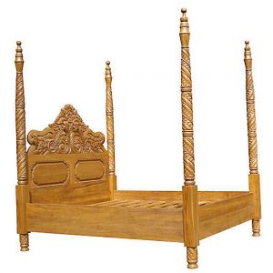 Hand Carved Wooden Bed 112