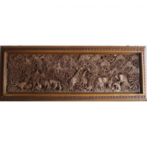 Wood Relief Carvings African Safari hand carved wall art craft in Indonesia